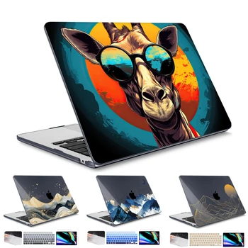 Akiniai nuo saulės Žirafa, Spausdinti, Hard case for MacBook Pro 14 16 M3 2023 Oro Pro 13 A2338 A2337 A2681 15 colių A2941 M2 Tinklainės A2779