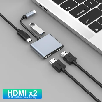 USB C HUB 4K 30Hz 2K C Tipo HDMI PD 87W USB3.0 Adapteris, Skirtas Macbook, iPad Pro Oro M2 M1 Sumsang PC USB 3.0 HUB Docking Station