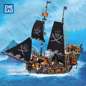 1328PCS Piratų Laivas Nuotykių Kūrybos Laivas, Sala, Audra, Laivas Pavyzdinė Filmą Modelis Helovinas/Padėkos Diena/Kalėdų dovana