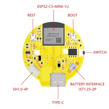 ESP32-C3 Plėtros Taryba 1.28 Colių 240X240 IPS Smart Ekranu LCD Modulis WiFi&Bluetooth, su Touch White Shell