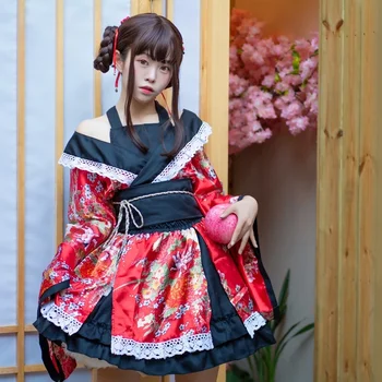 Azijos tradicinių Japonų drabužių, kimono, moterų suknelė, mergina iš Japonijos etape šalis jimbei kimono ilgai kimono