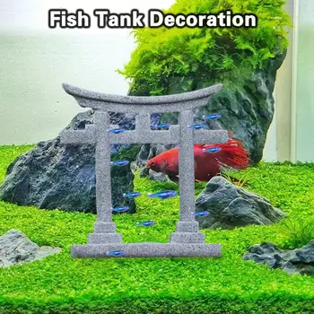 Žuvų Bakas Ornamentu Japonų Šintoizmo Toros Šventovės Vartų Modelio Miniatiūra Akvariumo Dekoracija Povandeninio Kraštovaizdžio