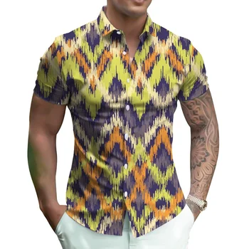 2023 Karšto pardavimo vyriški bestselerių marškinėliai Kubos apykaklės 3D atspausdintas trumpas rankovėmis marškinėliai