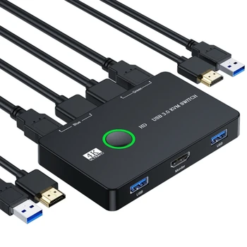 KVM Perjungiklis 2 Kompiuteriai Bendrinimo 1 MonitorScanner kaip hdmi2.0-suderinamą USB Pelę, Klaviatūrą Hub 87HC