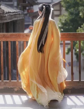 Hanfu Suknelė Moterims Karnavalas Cosplay Kostiumų Kinijos Etapo Šokių Suknelė Senovės Tradicinių Hanfu Geltona Suknelė Plius Dydis XL