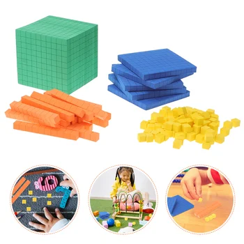 Matematikos Blokai Skaičiavimo Kubeliai Žaislas Vaikams Švietimo Bazės Manipulatives Dešimt Žaislai Plaything Skaitikliai Vertė Vieta Kubo Susieti Rinkinys