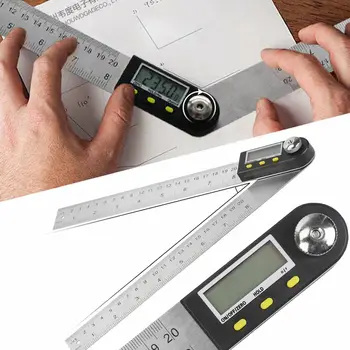 200mm Skaitmeninis Matlankis Inclinometer Elektroninių Kampo Indikatorius Nerūdijančio Plieno Kampas Valdovas Goniometer Elektroninių Matlankis
