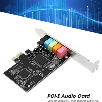 PCI-E 5.1 Garso Plokštę Kompiuteryje PCIE 5.1 Kanalų 3D Garso 6 Kanalų 3D Žaidimų, Muzikos, Skaitmenine Garso plokštės 