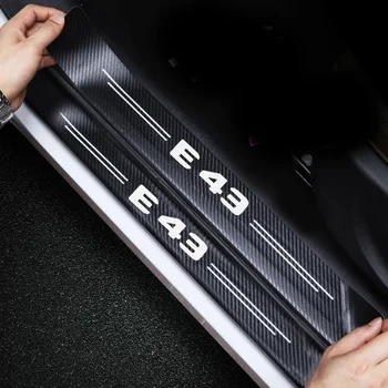 Mercedes Benz E43 Logotipą, Automobilių Durų Slenkstį, Palangės Apsaugos Nusitrinti Plokštė, Anglies Pluošto Galinis Kamieno Bamperis Guard Lipdukai Priedų