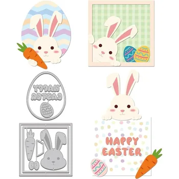 Easter Bunny Rėmas Pjovimo Miršta Velykų Kiaušinių Anglies Plieno Mirti Gabalai, 