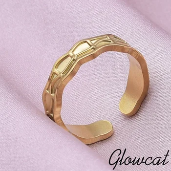 GLOWCAT Nereguliarus Tinklelis Plonas Atidarykite Reguliuojamas Žiedo Mergina Pirštu Papuošalų Mados Prekių Ne Išnyks Nerūdijančio Plieno Žiedai Moterims