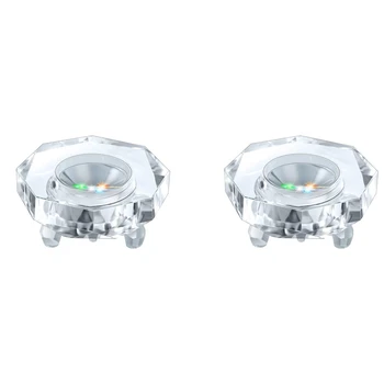 2X Kristalų LED Šviesos pagrindas Spalvotų Auto Mirksi Pjedestalo Spalva Rodo, Stovėti Apšviesta Ekrano Plokštė Su Flat Top Paviršiaus
