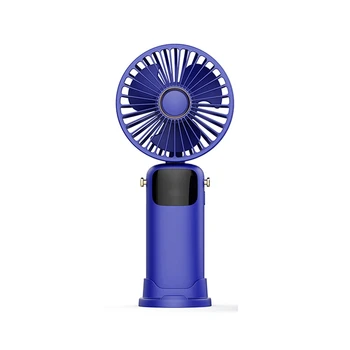 3000Mah Vasaros Rankinį Ventiliatoriaus Nešiojamas Sulankstomas Ventiliatorius USB Įkrovimo Didelio Vėjo Energijos Ventiliatorius Su LED Ekrano Studentų Mėlyna