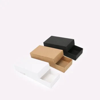 10 dydžių Juodosios Dėžės Kraftpopieris kvadratinių popieriaus Langelį,mažas baltas popieriaus, kartono pakuotės, dėžutės,Amatų Dovana Muilo Pakavimo dėžutė