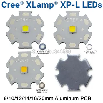 10W Cree XPL XP-L Didelio Tankio LED Spinduolis Lempos Šviesa Balta Šilta Balta Neutrali Balta 8mm 10mm 12mm kaip 14mm 16mm 20mm Aliuminio PCB