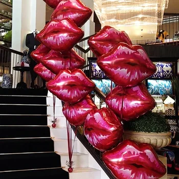 50pcs 64*75cm lūpų helio balionus, meilės, globos rožė raudona lūpų balionas Valentino Dieną, kiss me folija balionas vestuvių dekoras