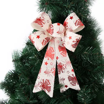 Kalėdų Lankas Snaigės Juostelės Kabanθios Ornamentas, Rozetės Pakabukas 27cmx20cm Spausdinti Lino Didelio Dydžio Vestuvinė Dekoracija