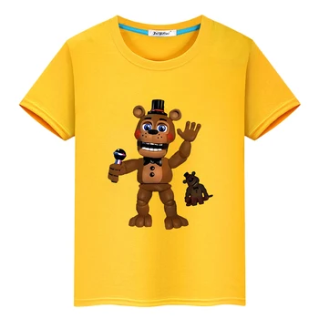 FNAF Spausdinti TShirts 100% Medvilnės, trumpomis Rankovėmis Viršūnes anime T-shirt Bear Rabbit Kawaii Žaidimai T-Shirts y2k vienas gabalas vaikams drabužių mergina