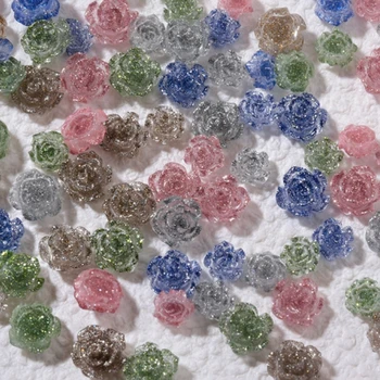 Gėlių Blizgučiai, Lipdukai 3D Camellia Meno Žavesio Dekoro Manikiūras Papuošalai Dropship